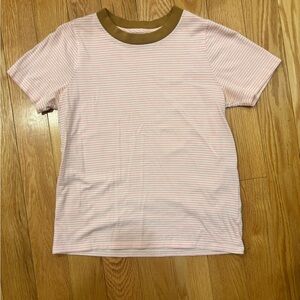 Madewell- Striped Pink and Brown Shirt